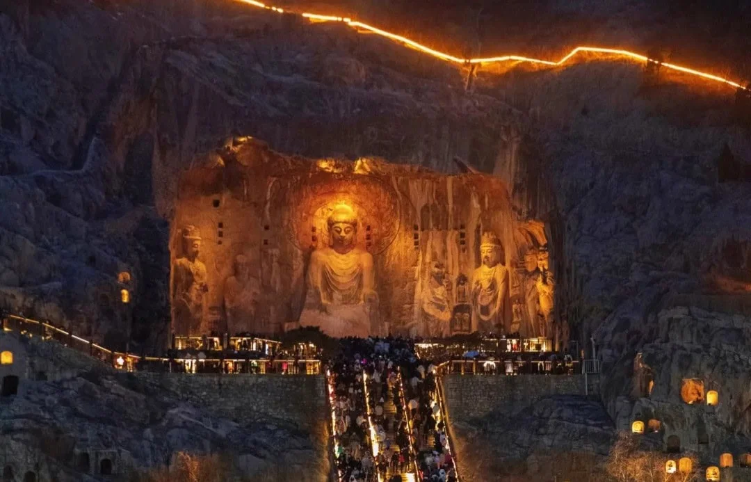 Night Tour at Longmen Grottoes during Chinese New Year